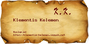 Klementis Kelemen névjegykártya
